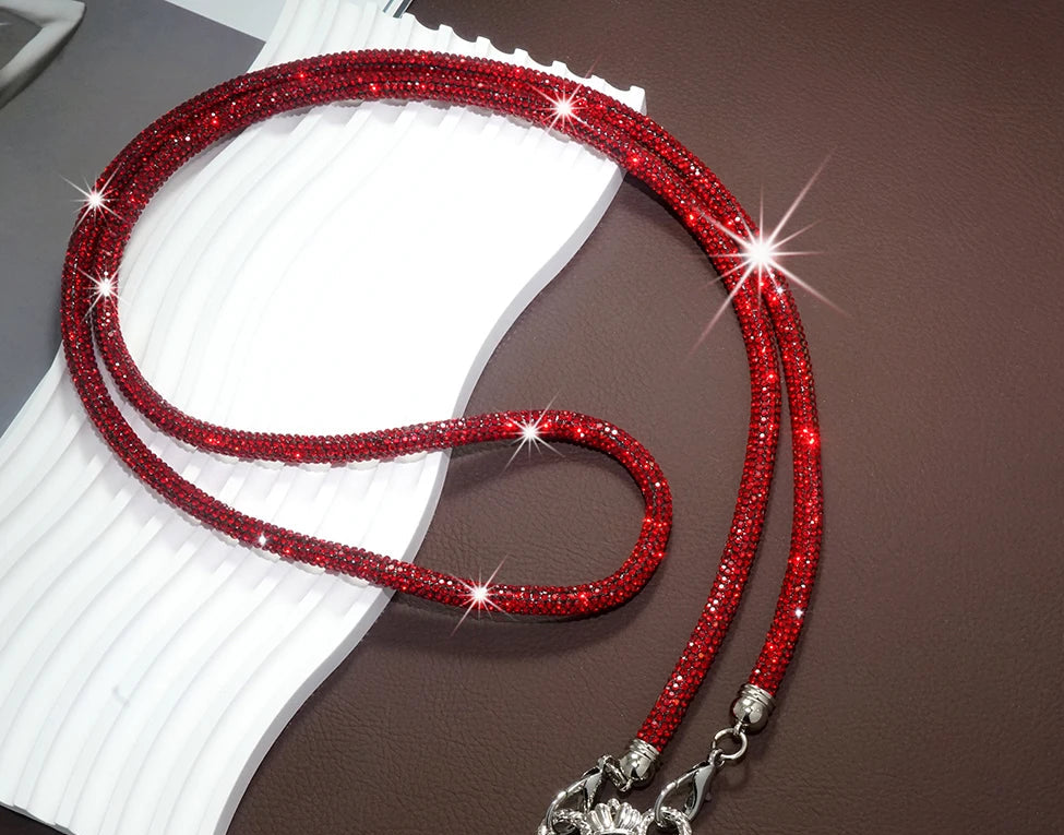 Rhinestone Trim Crossbody Neck Shoulder For Mobile Phone Case