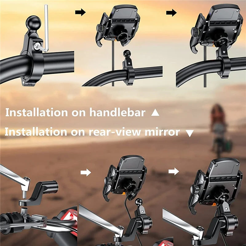 USB Fast Wireless Charger Motorcycle Phone Holder