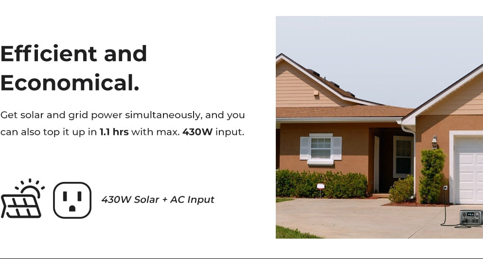600W Solar Generator Portable Power Station 268Wh