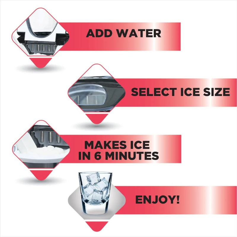 Frigidaire 26 lb. Countertop Ice Maker EFIC117-SS, Black Stainless Steel
