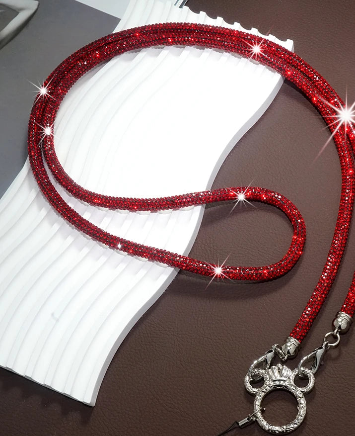 Mobile Phone Case Crown Buckle Rhinestone Crossbody Neck Shoulder Cord Lanyard Strap Pendant Chain