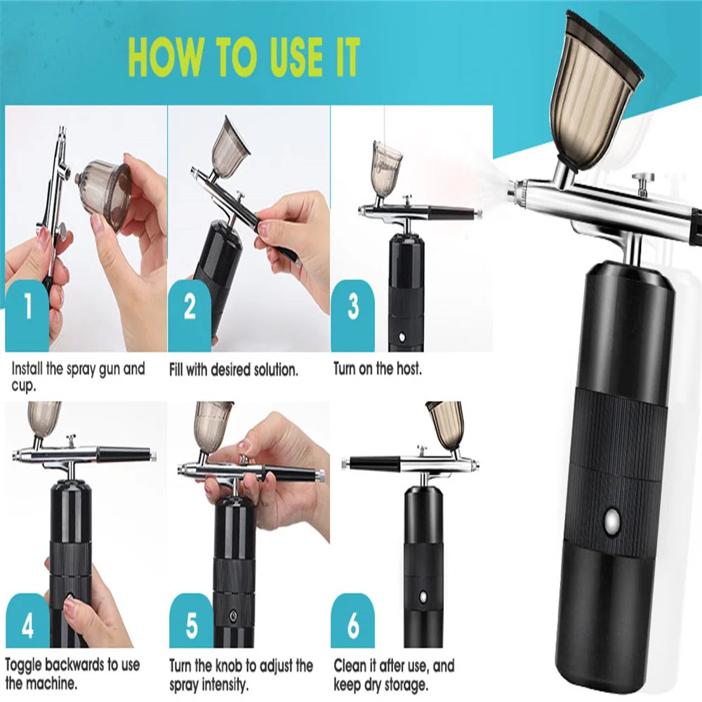 Oxygen Injection Device Hand Held Electric Spray Gun High Pressure Household Spray Beauty Instrument