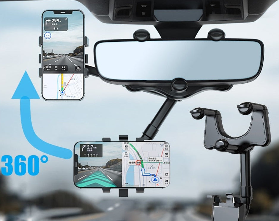   Universal 360 Rotatable Car Phone Holder Rearview Mirror Mount Stand GPS Cell Phone Stand 