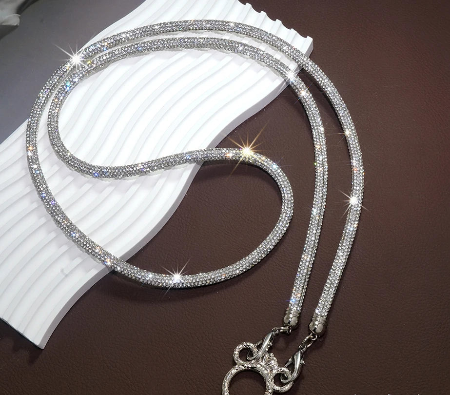 Rhinestone Trim Crossbody Neck Shoulder For Mobile Phone Case