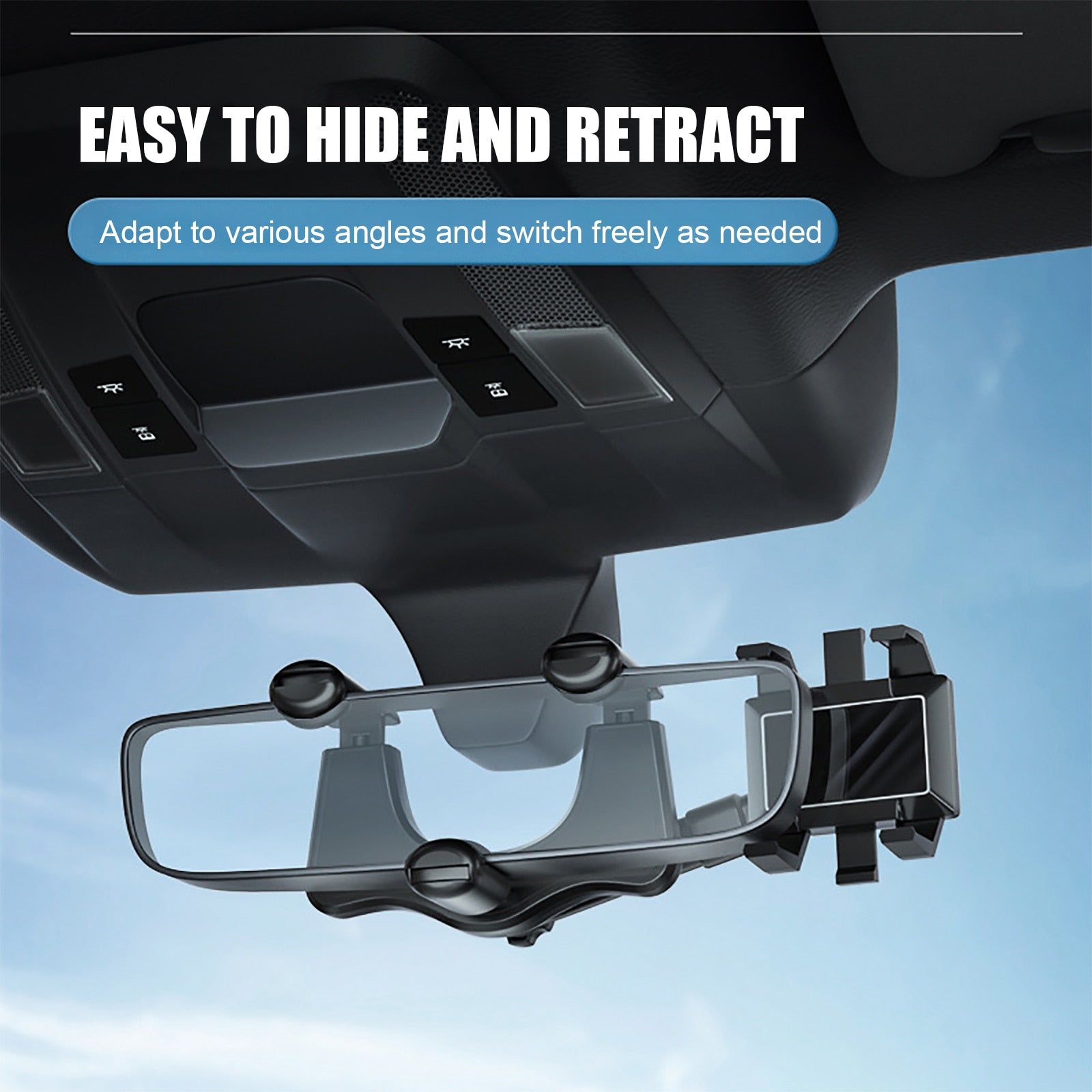   Universal 360 Rotatable Car Phone Holder Rearview Mirror Mount Stand GPS Cell Phone Stand 