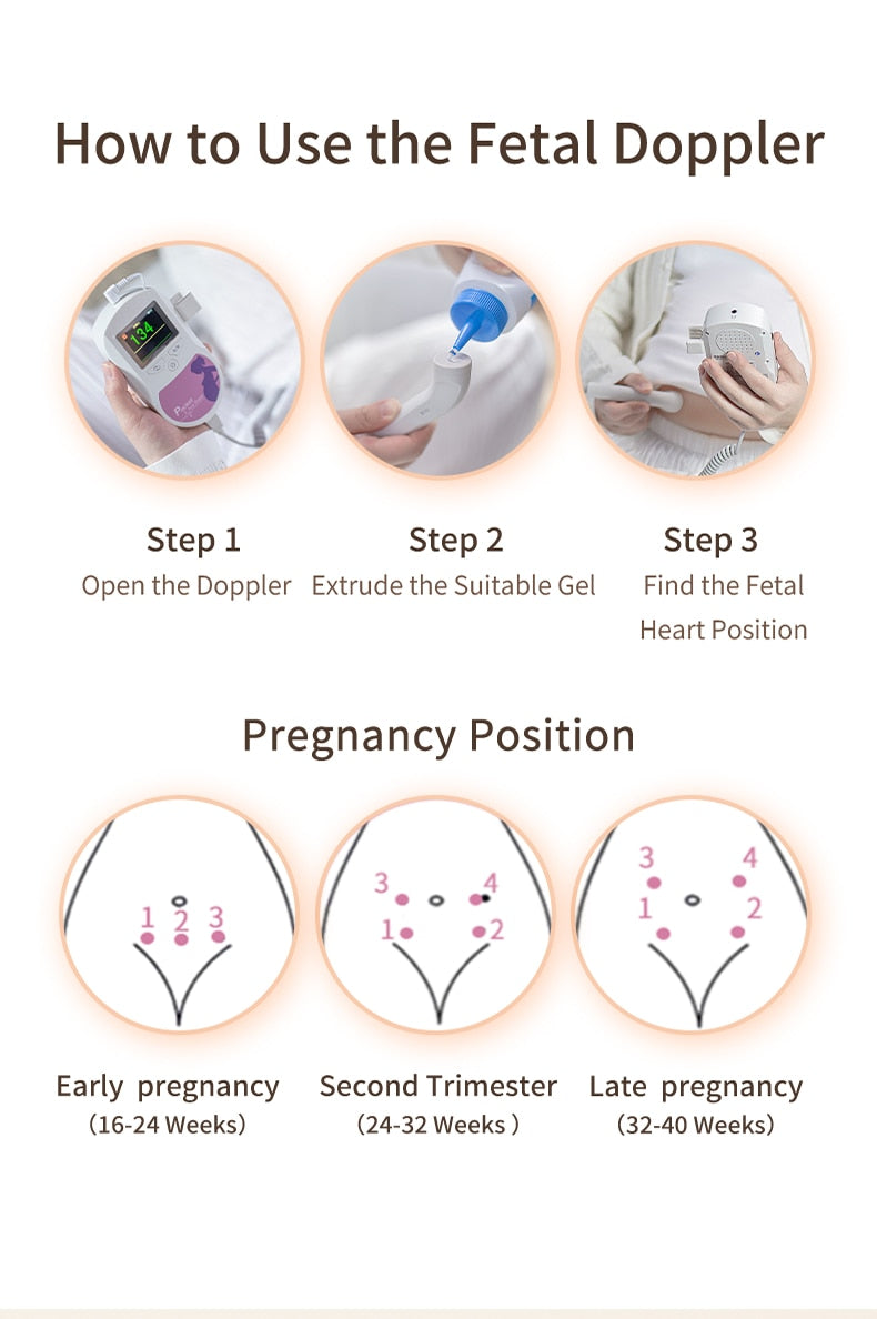 LCD Fetal Doppler Baby Heart Beat Monitor