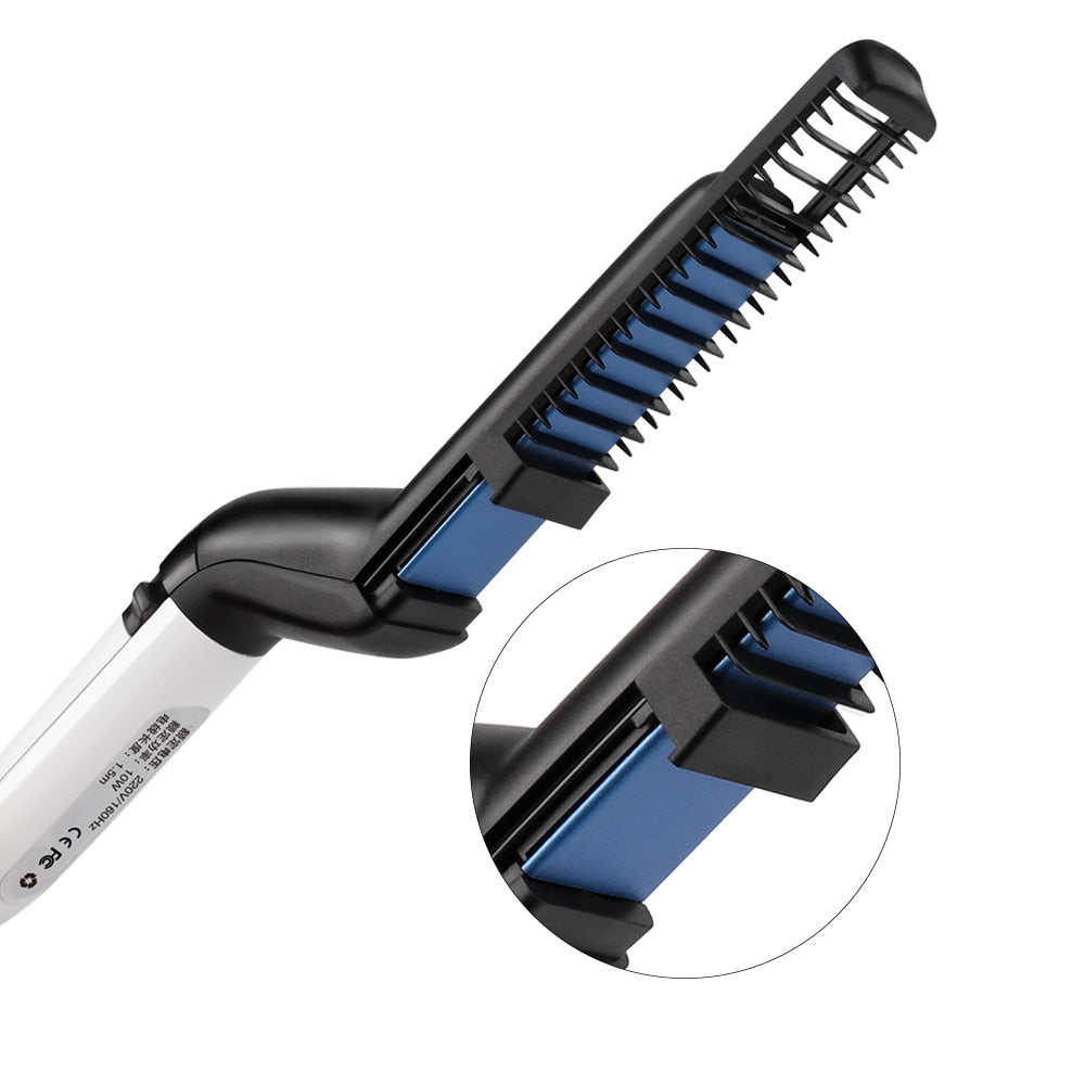 Beard Straightener For Men Heating Comb Hair Straightener Quick  Beard Comb Straight Curling Electric Hot Beard Styling Brush