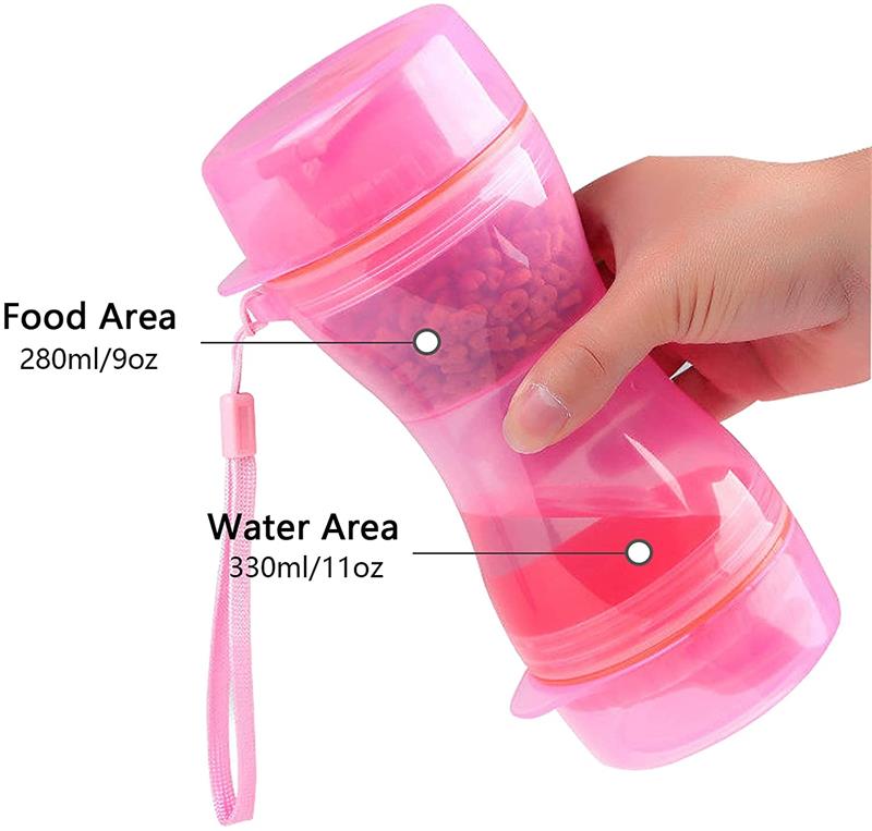2 In 1 Dog Water Bottle Portable Food Container Drinking Bowl