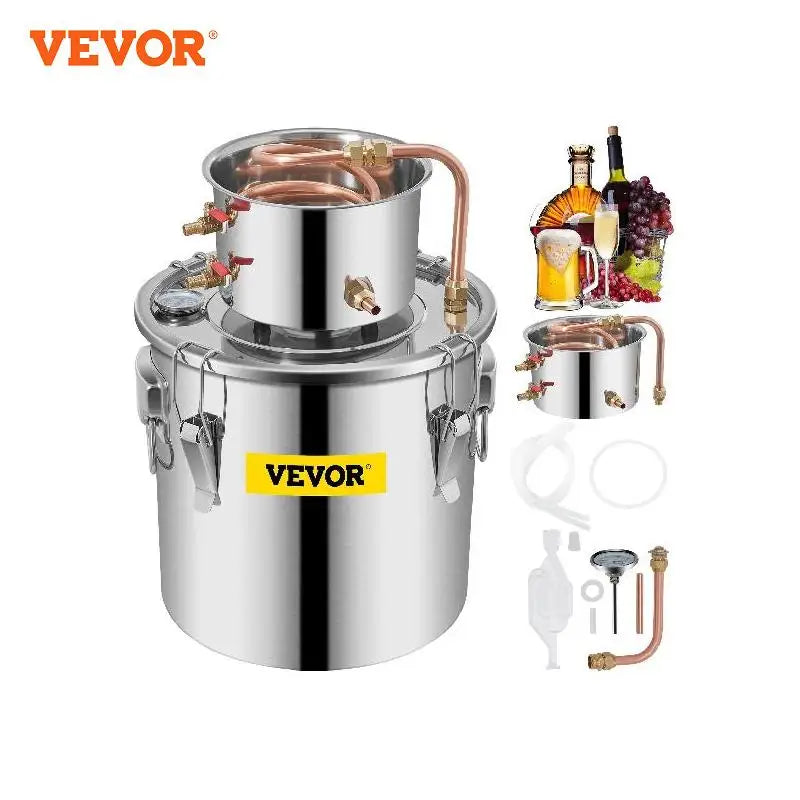 VEVOR 3/5/8 GAL Alcohol Fruit Wine Brandy Distiller DIY Kit