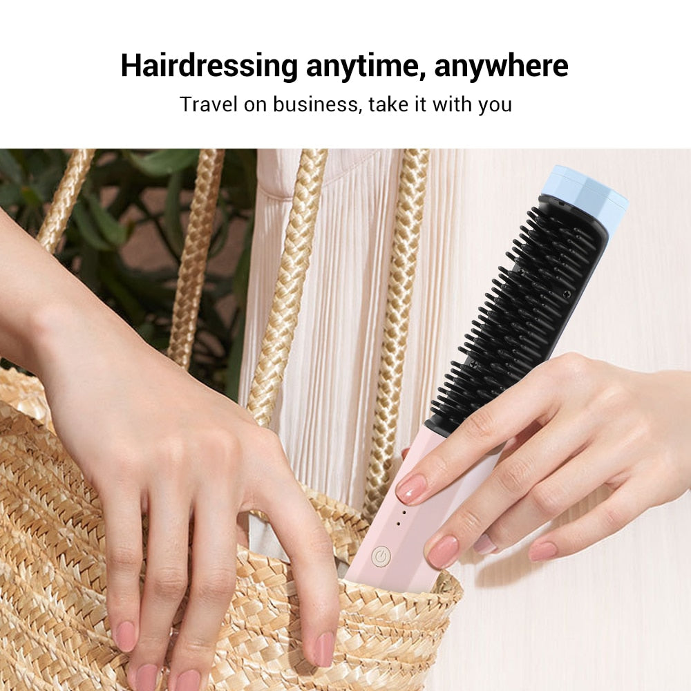 USB Brush Straightening Hair Curling Dryer Styling Tool
