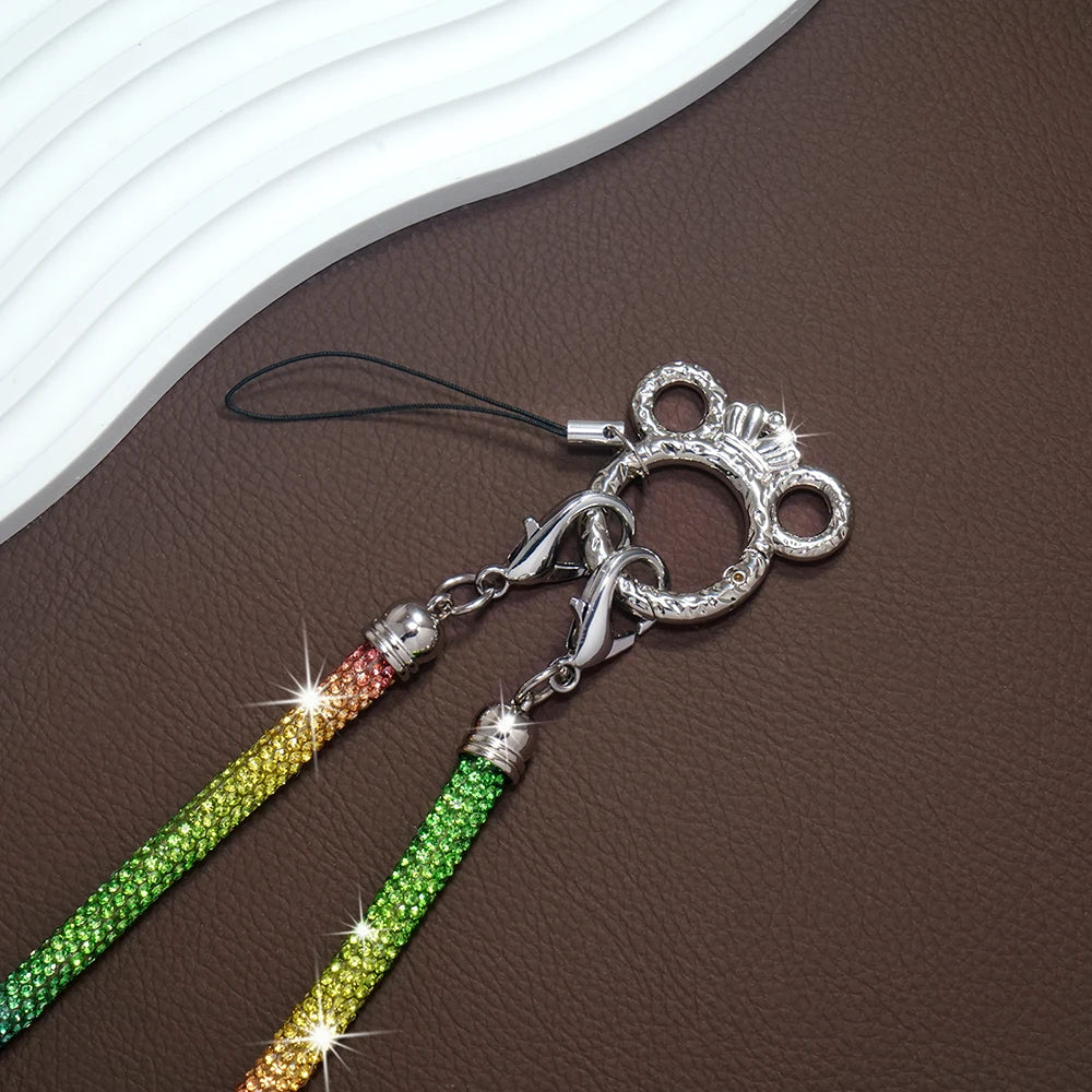 Rhinestone Trim Crossbody Neck Shoulder Mobile Phone Case
