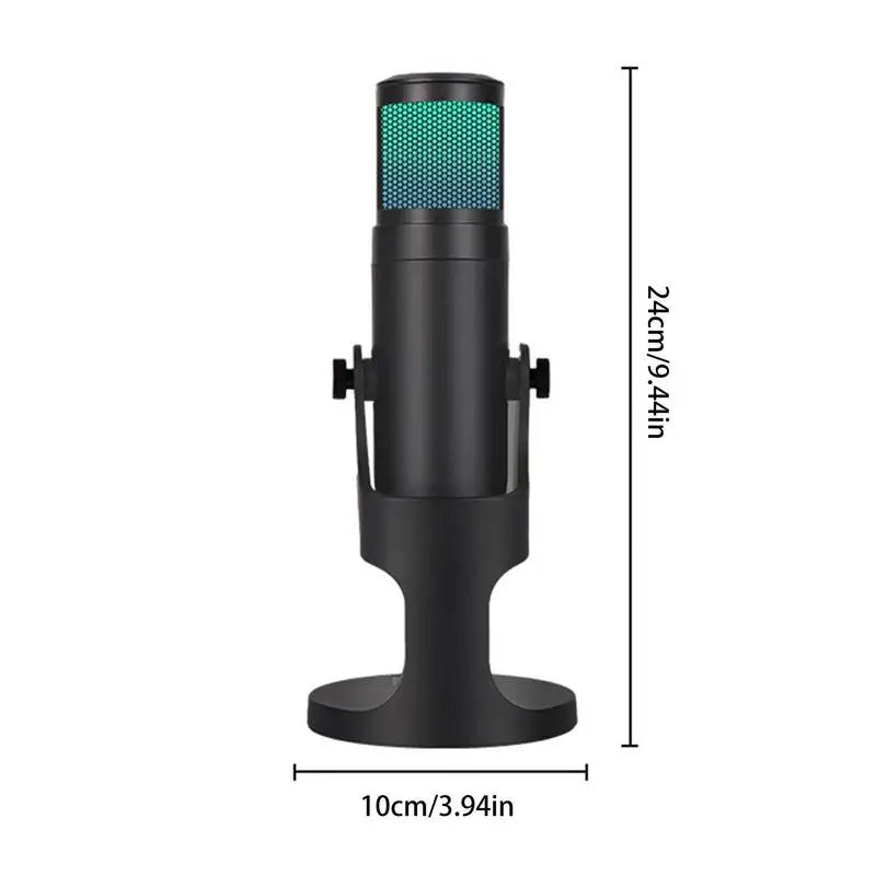 USB Condenser Mic, Quick Mute RGB Indicator Headphone Output