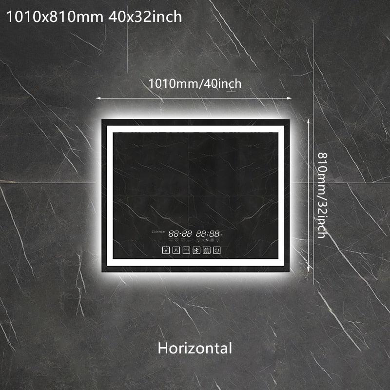 Bluetooth Fogless Bathroom Mirror Backlight Touch Control