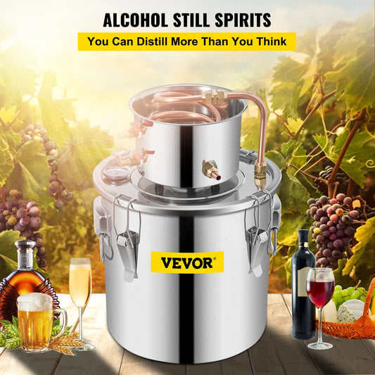 VEVOR 3/5/8 GAL Alcohol Fruit Wine Brandy Distiller DIY Kit