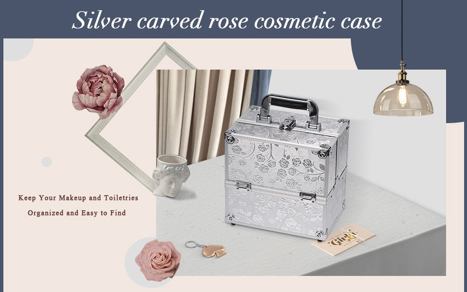 Makeup Organizer Jewelry Box Beauty Vanity Suitcase