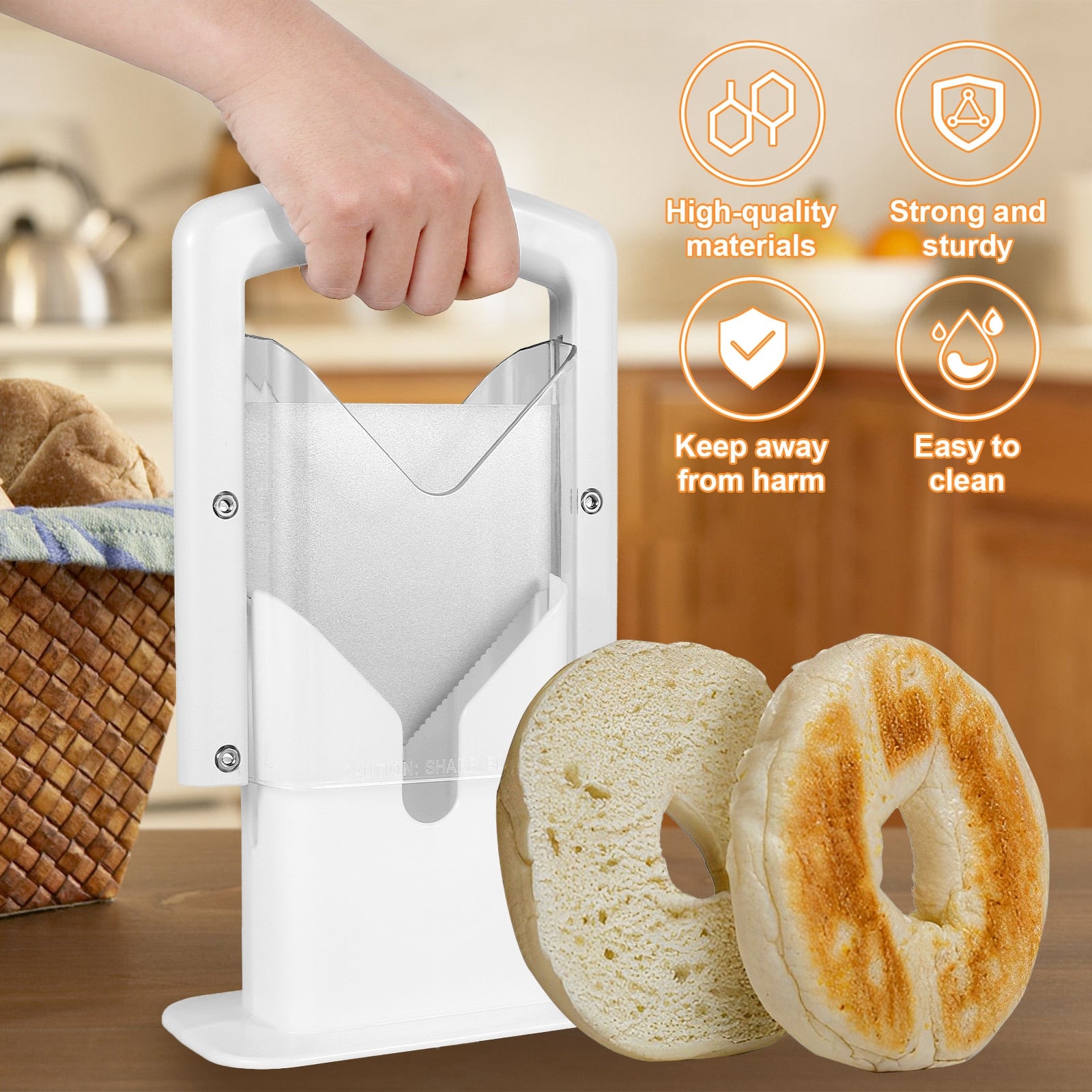 Stainless Steel BagelBread Muffin Cutter Slicer