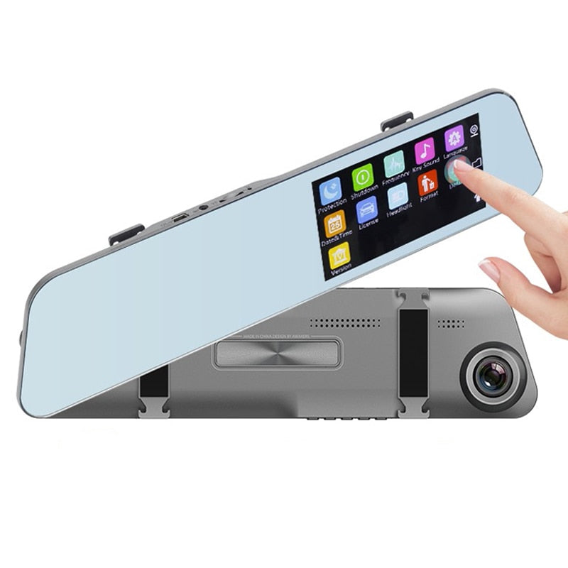 DVR Rearview Mirror Dual Lens Night Dash Cam