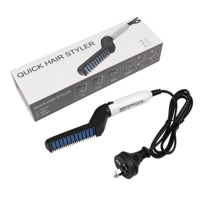 Beard Straightener For Men Heating Comb Hair Straightener Quick  Beard Comb Straight Curling Electric Hot Beard Styling Brush