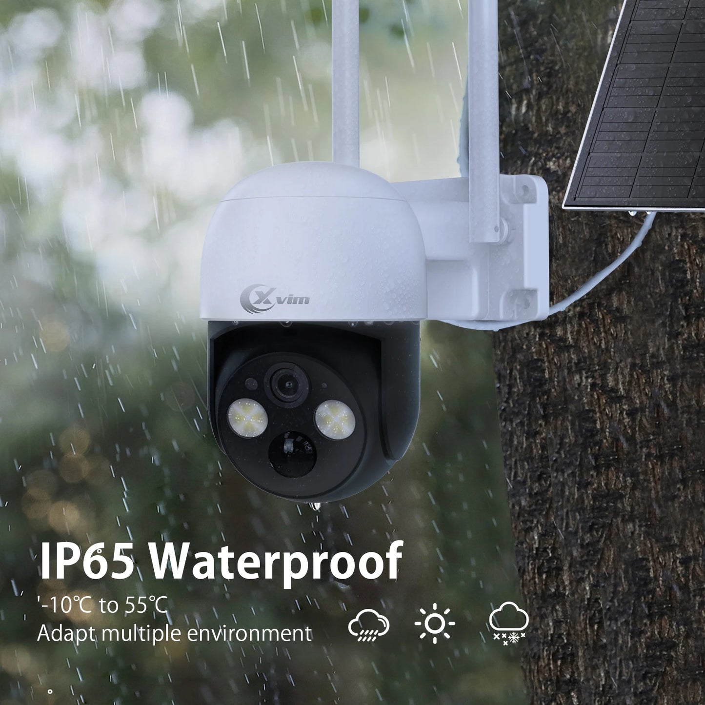 XVIM 4MP Solar Camera Outdoor Wireless Security Protection Wifi Surveillance Camera NightVision Motion Detection Security Camera
