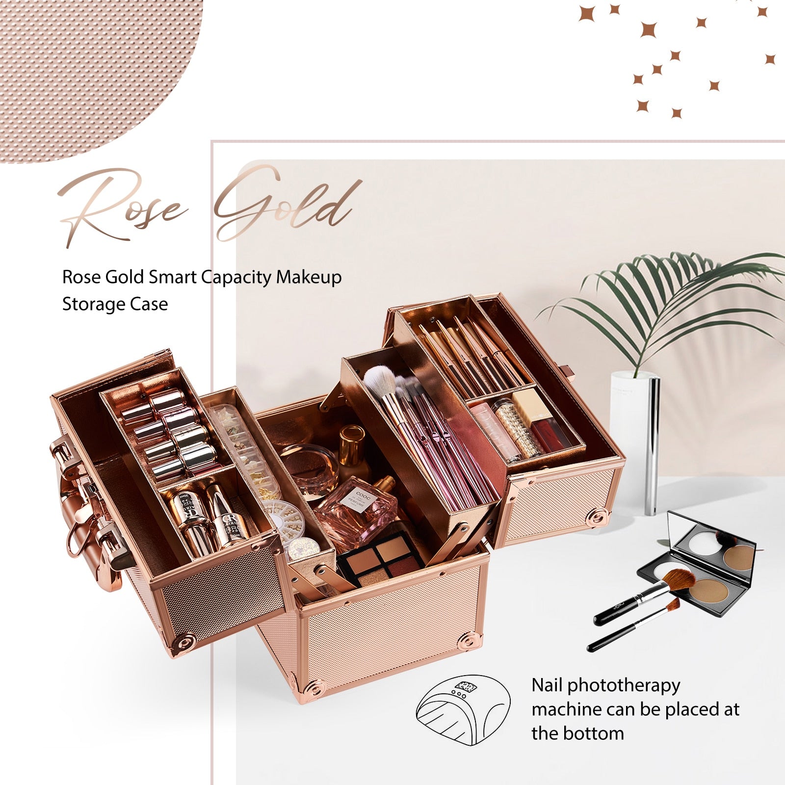 Makeup Organizer Jewelry Box Beauty Vanity Suitcase