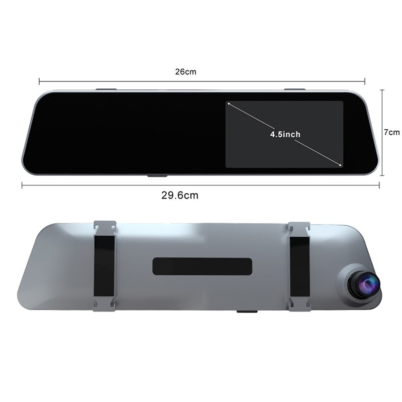 DVR Rearview Mirror Dual Lens Night Dash Cam