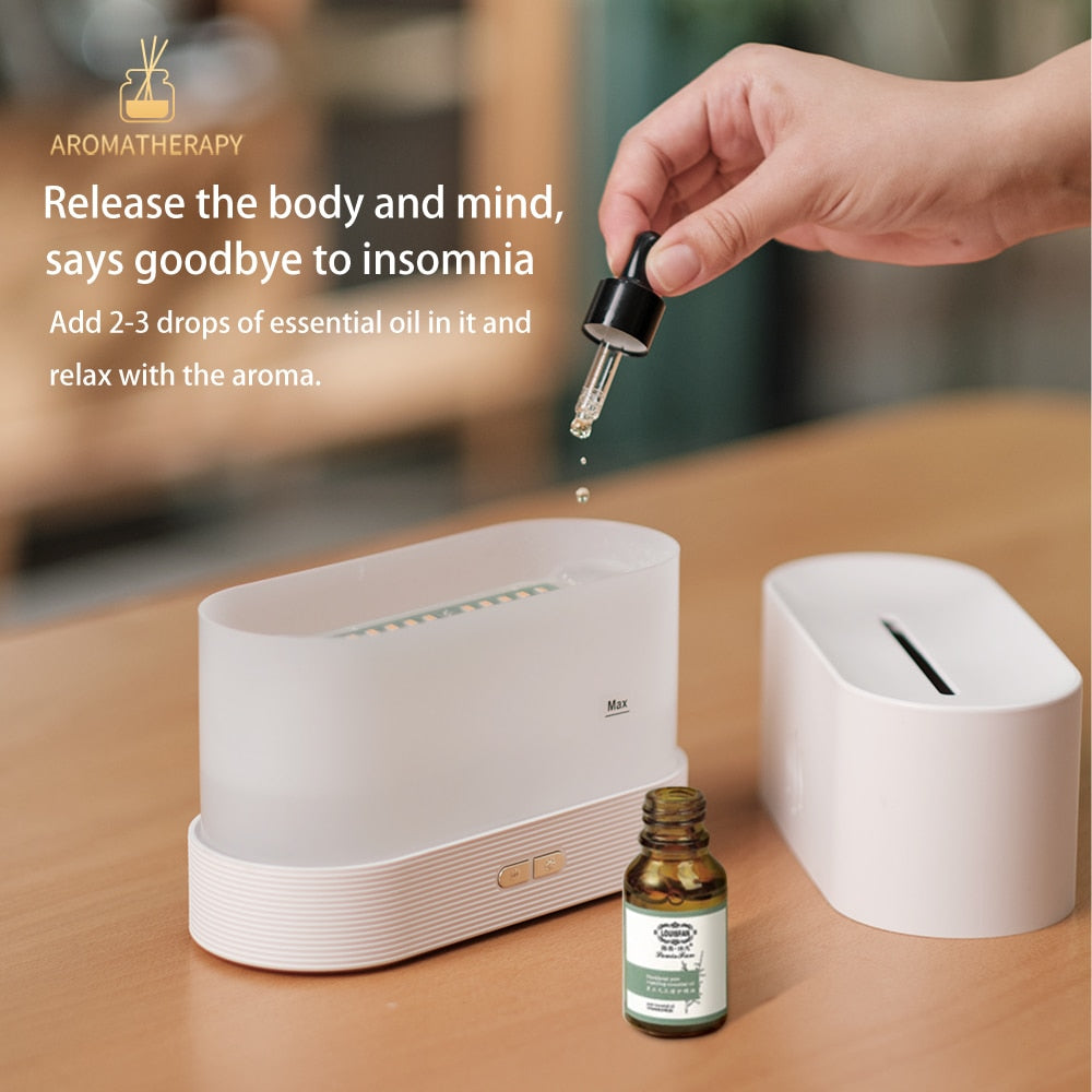 7 Colors Light Fireplace Air Humidifier Aroma Diffuser
