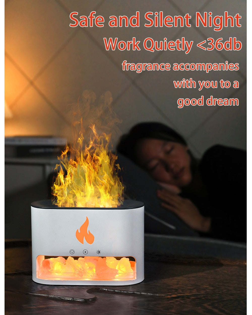7 Colors Light Fireplace Air Humidifier Aroma Diffuser