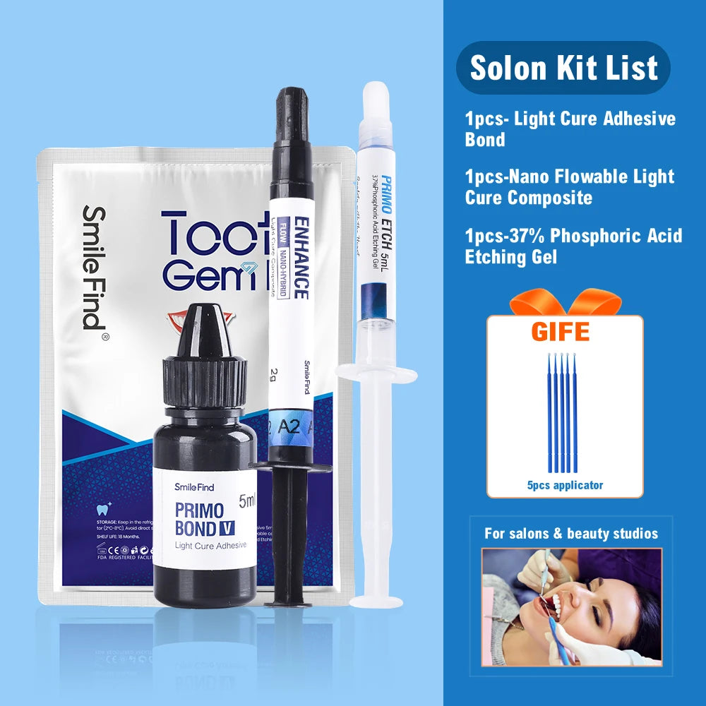 DIY Jewelry Tooth Gem Kit Glue Dental Crystal Decorations Etching Gel