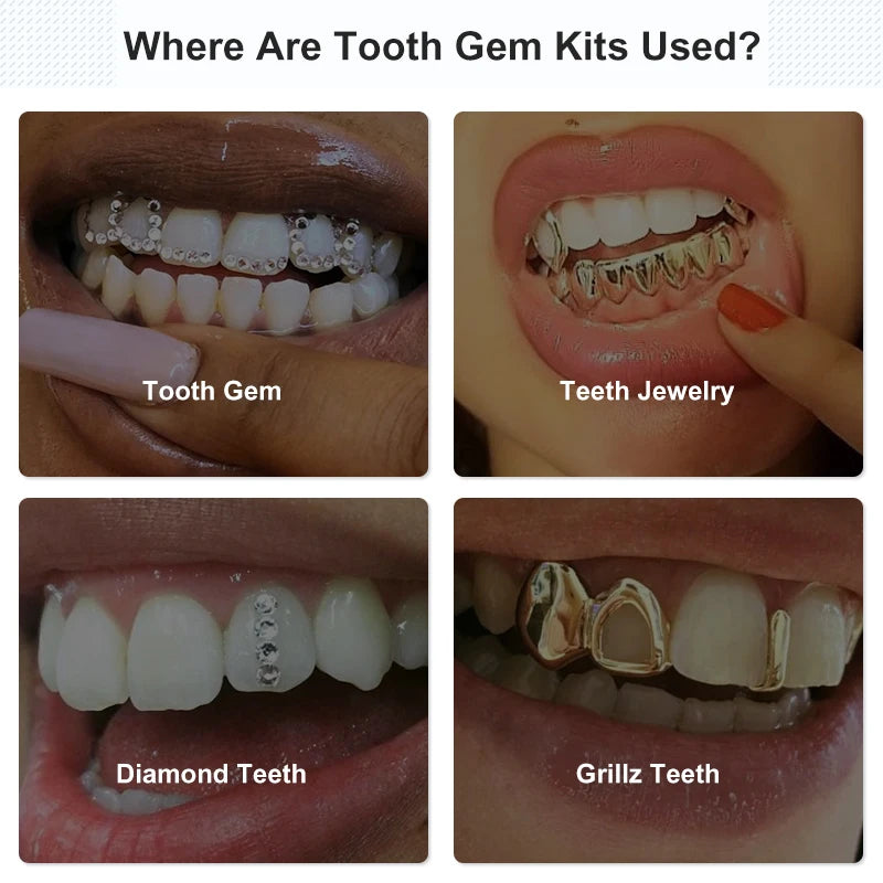 DIY Jewelry Tooth Gem Kit Glue Dental Crystal Decorations Etching Gel