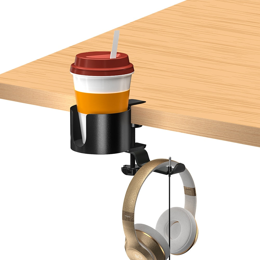 Gaming Headphone Stand Cup Holder with Clamp