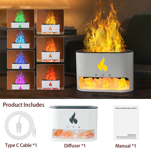 7 Colors Light Fireplace Air Humidifier Aroma Diffuser