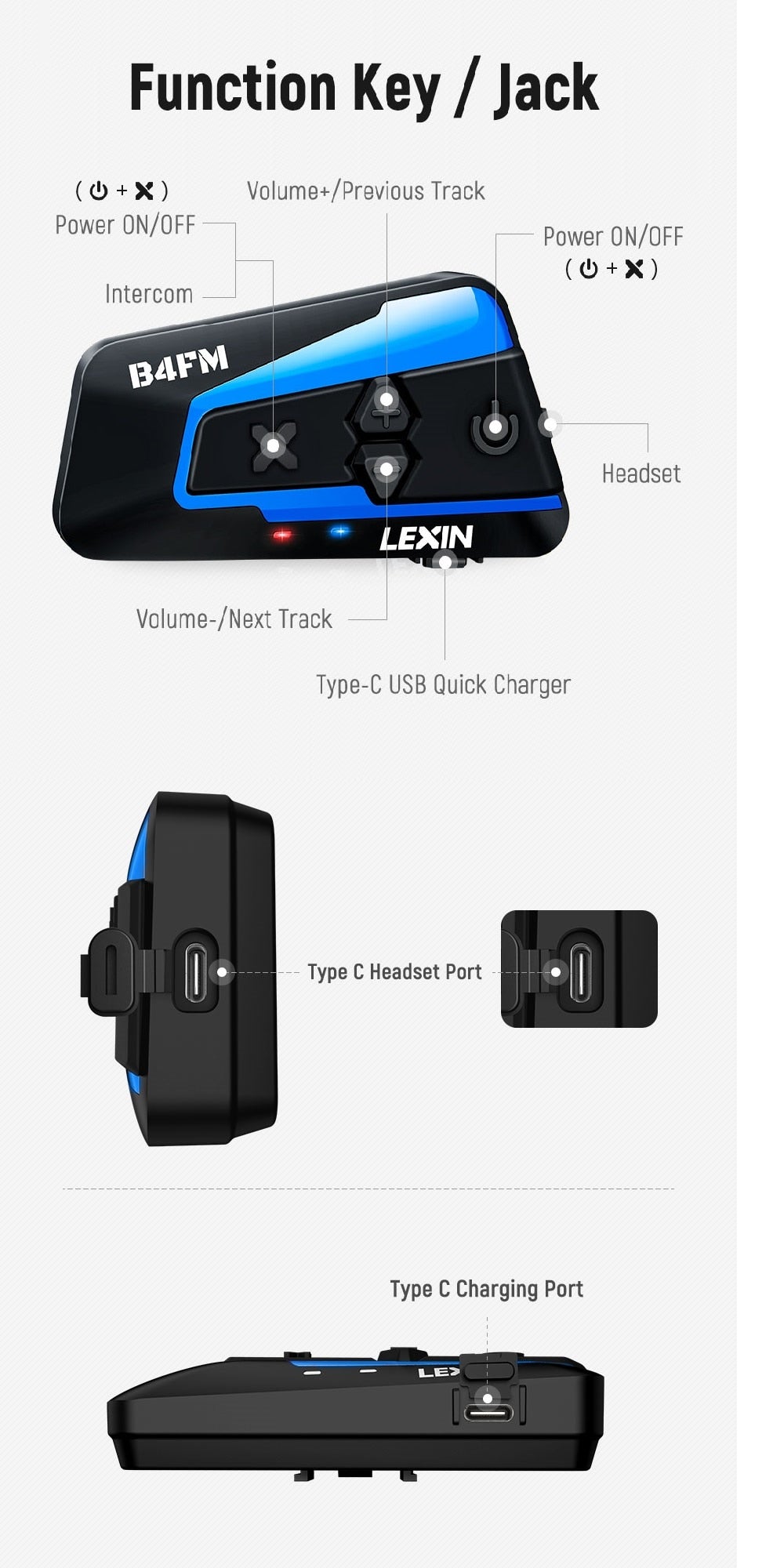 Bluetooth 5.0 Motorcycle Intercom Helmet Headsets Wireless Communication