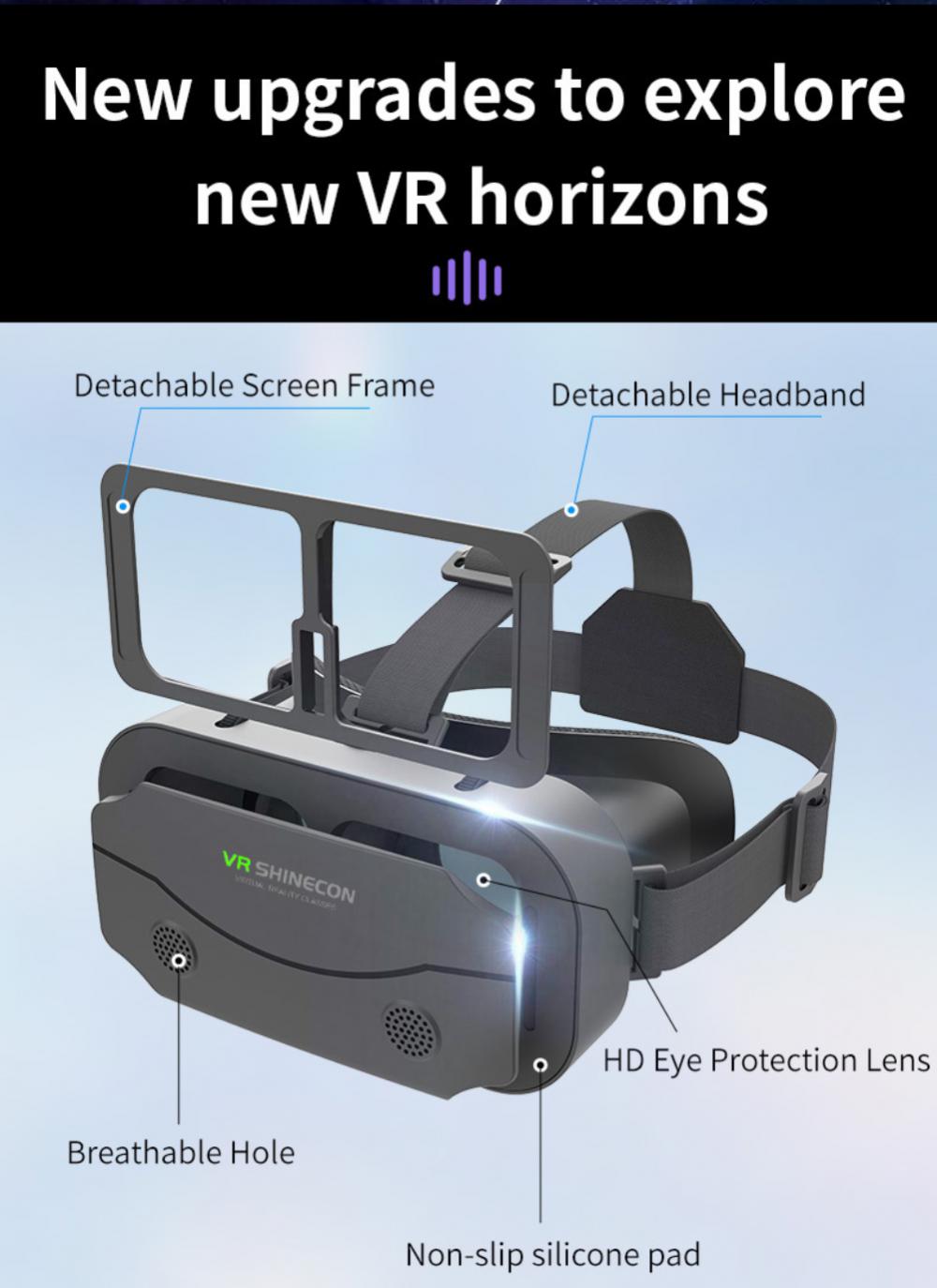 3D VR Headset Smart Virtual Reality Glasses 7 Inches Helmet For Smartphones Phone Android IPhone Lens With Controller Binoculars