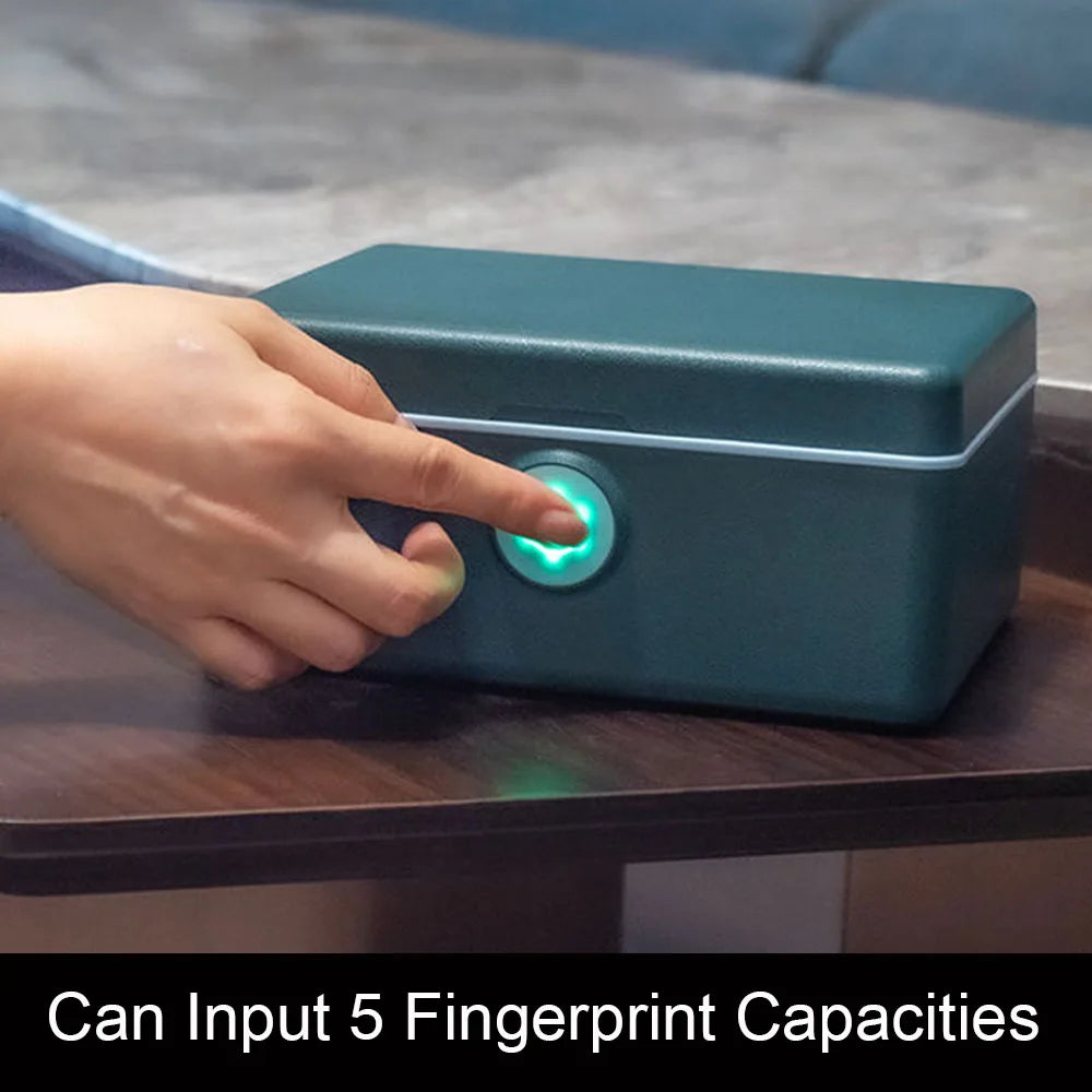 Biometric Fingerprint Safe Box Mini Safe Money Cash Jewelry Security Storage Box Household File Secret Hidden Safe Cosmetic Box