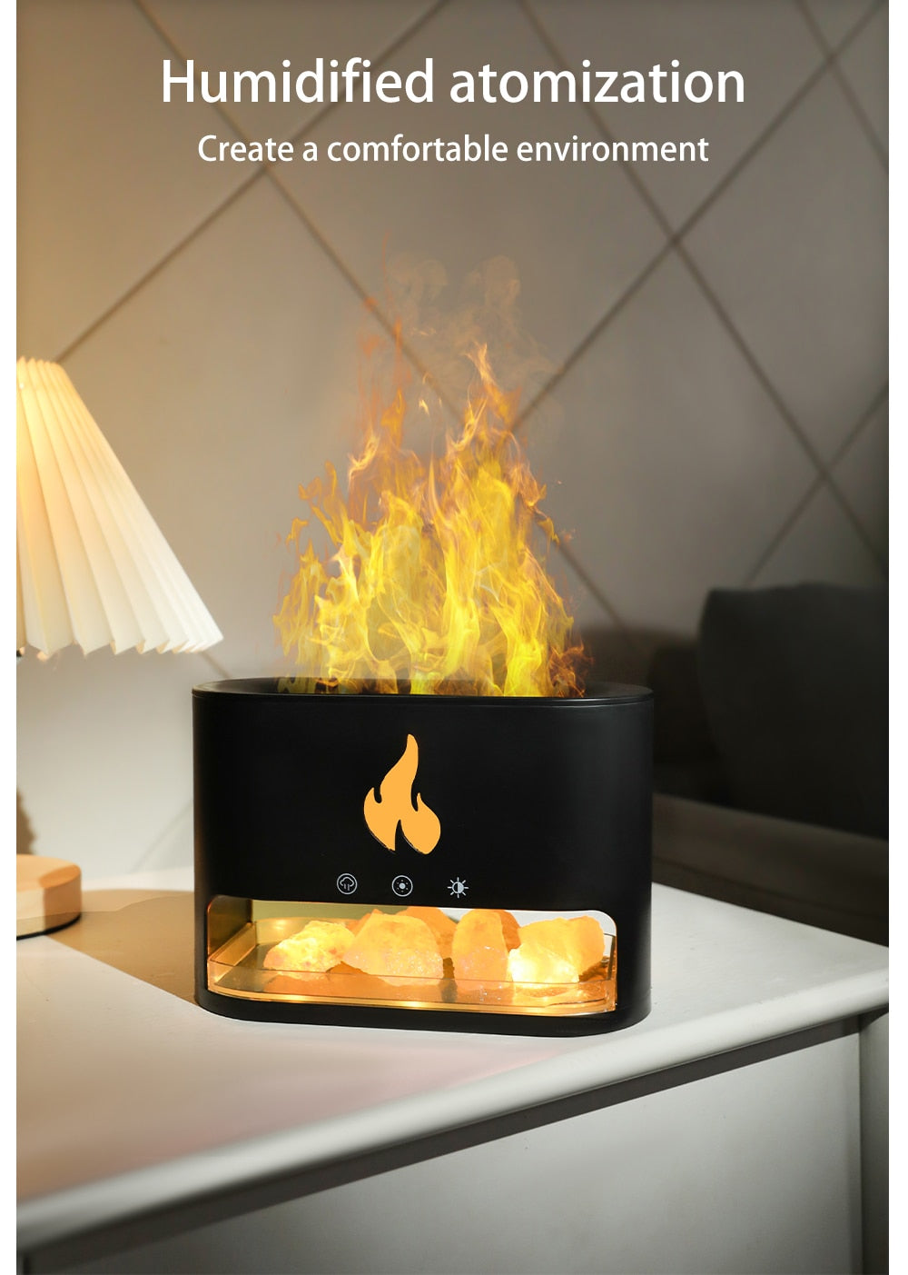 7 Colors Light Fireplace Air Humidifier Aroma Diffuser