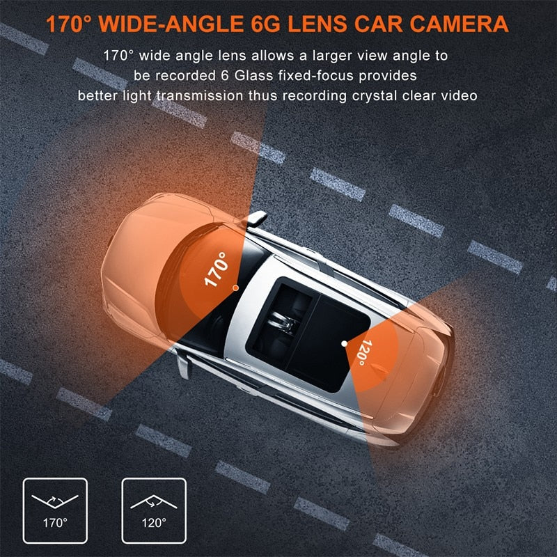 DVR Rearview Mirror Dual Lens Night Dash Cam