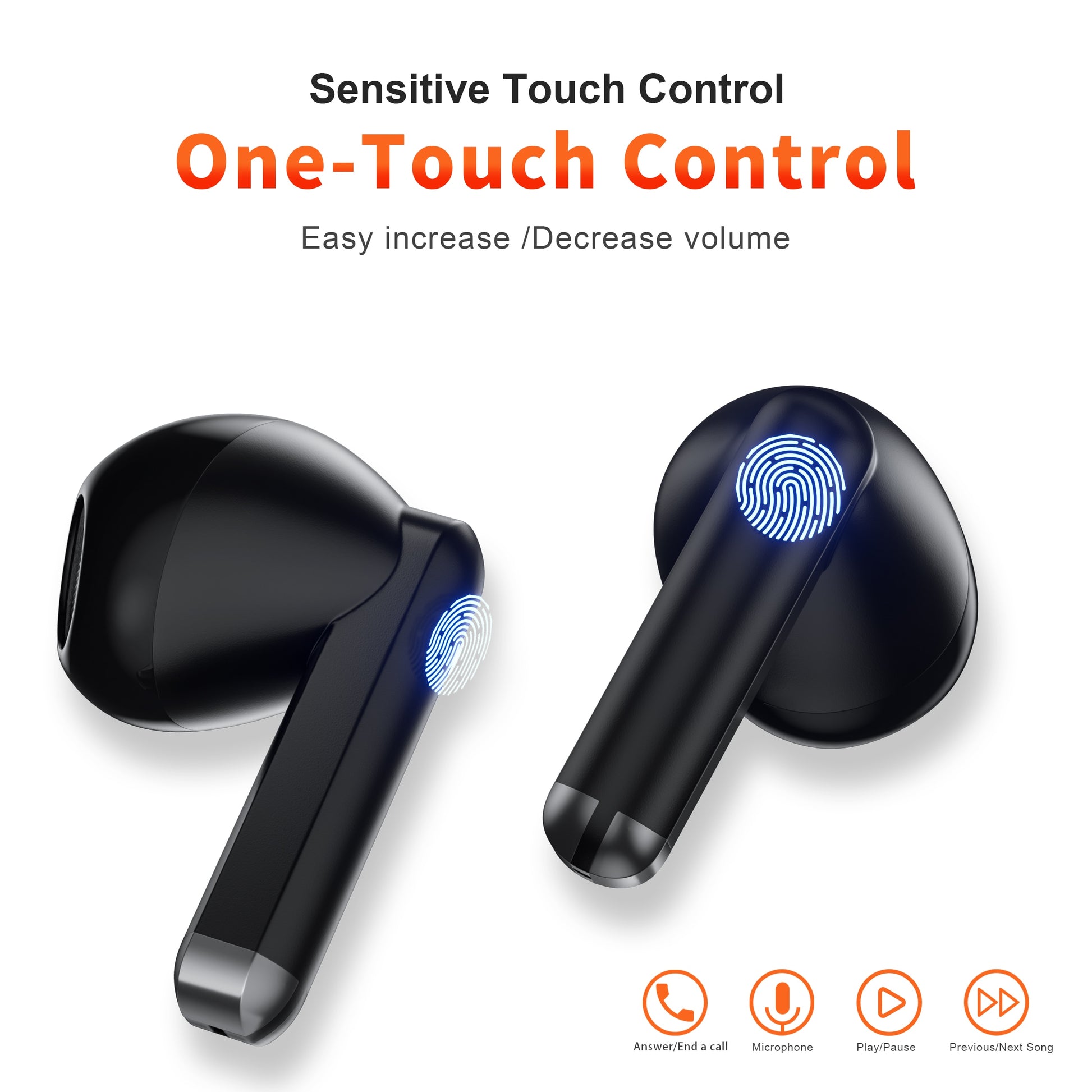 Bluetooth 5.3, TWS HD Microphone Earphones