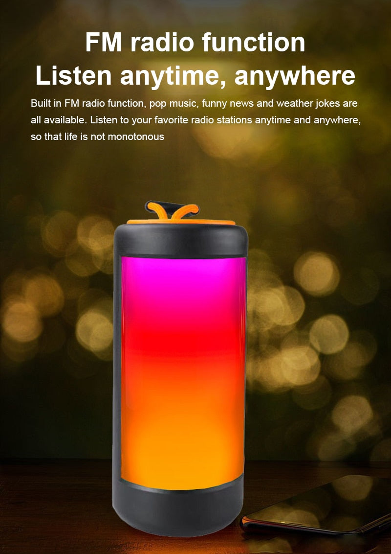 New Bluetooth Speaker HIFI Stereo Sound High Volume Subwoofer Creative Led Colorful Lights Outdoor