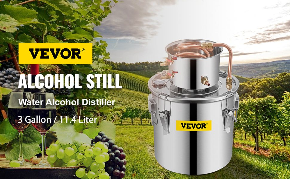VEVOR 3/5/8 GAL Alcohol Fruit Wine Brandy Distiller DIY Kit