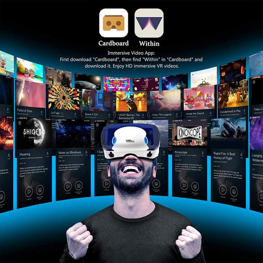 3D VR Smart Glasses Helmet with Controllers