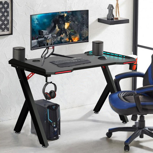 LED Ergonomic Computer Gaming Workstation Desk